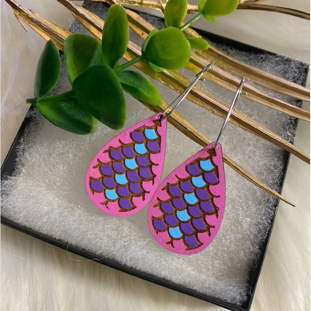Mermaid Dangle Drop Earrings - Picture 1 of 2